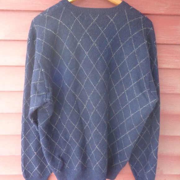 Men's Ralph Lauren POLO GOLF Navy Blue & Gray ALPACA SWEATER - L - Picture 5 of 5